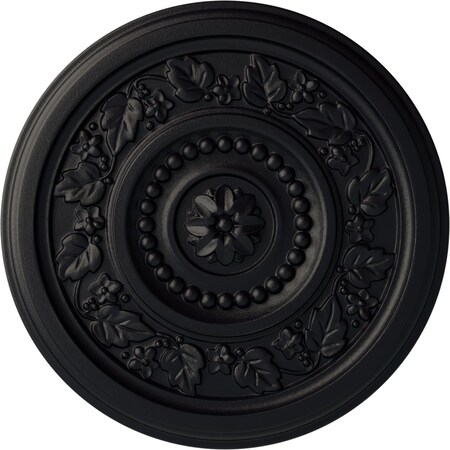 Ekena Millwork Marseille Ceiling Medallion (Fits Canopies up to 4 1/4"), Hand-Painted Steel Gray, 16 1/8"OD x 5/8"P CM16MASGS